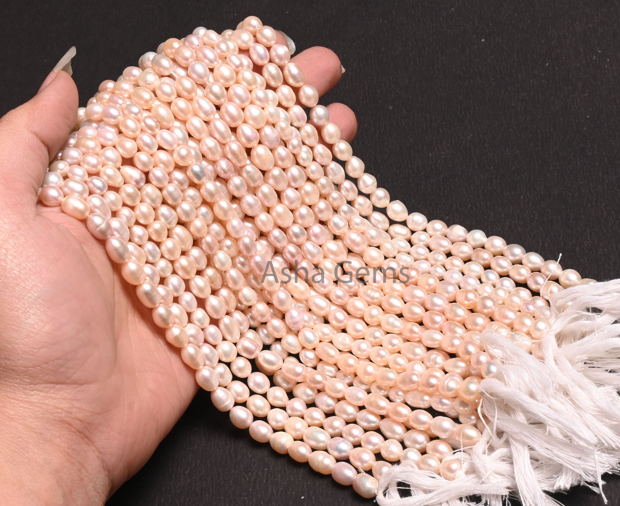 Beautiful Fresh water Pearl Fancy Rice Pearl Beads,15"Natural Pearl Uneven Puff Oval Gemstone Beads, Water Pearl Bead Jewelry Necklace Craft