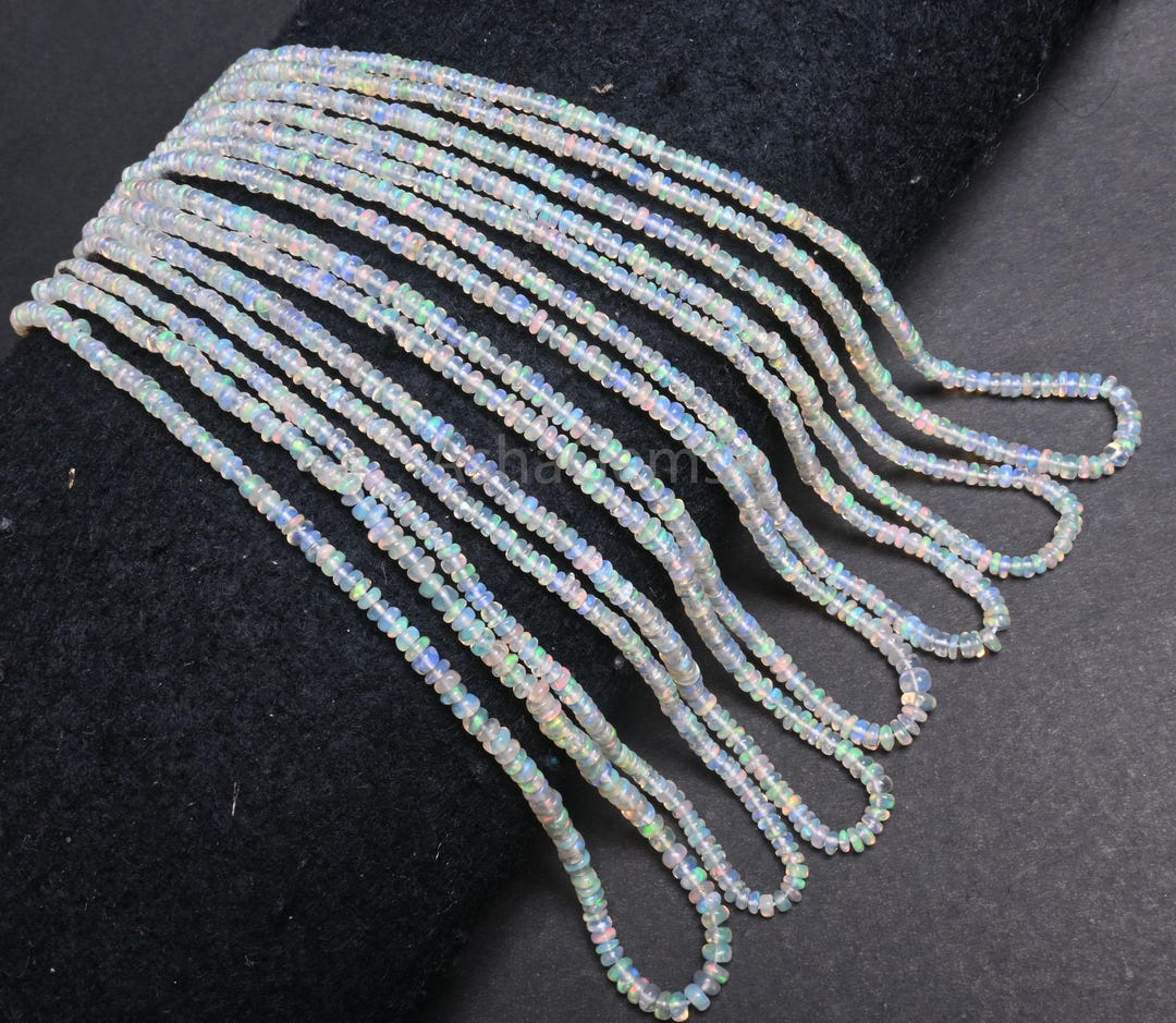 Fine Welo Fire Ethiopian Opal Smooth Rondelle Gemstone Beads, Natural ...