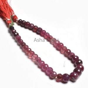 Fine Ruby Glass Filled Faceted Rondelle Beads,7-9.5mm Shaded Red Ruby Gemstone Jewelry Making
