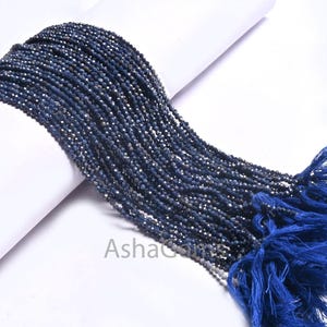 13" Real Blue Sapphire Micro Cut Gemstone Tiny Beads,2.2 mm Fine Natural sapphire Machine Cut faceted Rondelle Sapphire Beads Jewelry Crafts