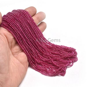 AAA Red Ruby Imitation Micro faceted Rondelle tiny Beads,2mm Gemstone machine cut Strand