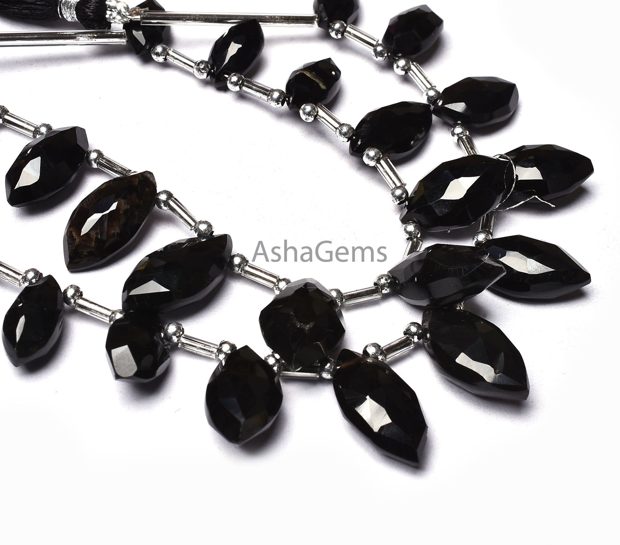 DIY Jewelry Making 6x12mm Faceted Black Onyx Beads Beading Accessories Black Onyx Marquise Strand DIY Jewelry Making 6x12mm Faceted Black Onyx Beads Beading Accessories Black Onyx Marquise Strand
