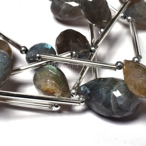 Natural Fire labradorite Faceted Drops shape Beads, black Rainbow Teardrop Briolette Beads, Flashy Labradorite Drop Shape Beads For Jewelry
