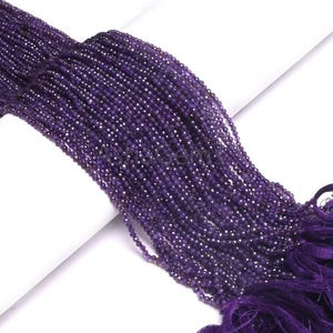 Natural African Amethyst Micro Cut faceted Rondelle Tiny Beads,2.5 mm Fine Purple amethyst Machine Cut Gemstone Amethyst Bead Jewelry Craft