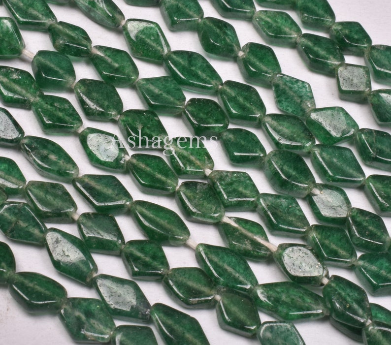Natural Mica margaj Smooth Beads Green Aventurine Fancy Beads For Jewelry Handicrafts Beautiful Green Mica Fancy Shape Beads,13 Strand