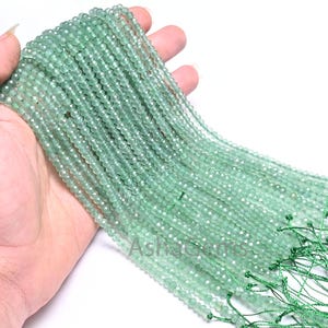 4.5 mm Beautiful Light Green Jade Quartz Faceted Gemstone Beads, Fine Green Jade Machine Cut Rondelle Beads, Jade Beads Jewelry Crafts SALE
