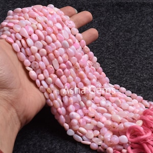 13&quot; Strand Pink Opal Smooth Nugget Gemstone Beads,6-10 mm Opal Uneven Handmade Nugget Beads, Pink Opal Beads For Necklace Jewelry Craft SALE