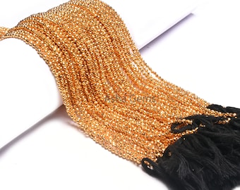 2.5,3 mm Natural Golden Pyrite Coated Micro Cut Rondelle Tiny Gemstone Beads,12.5" AAA Pyrite Faceted Bead Jewelry