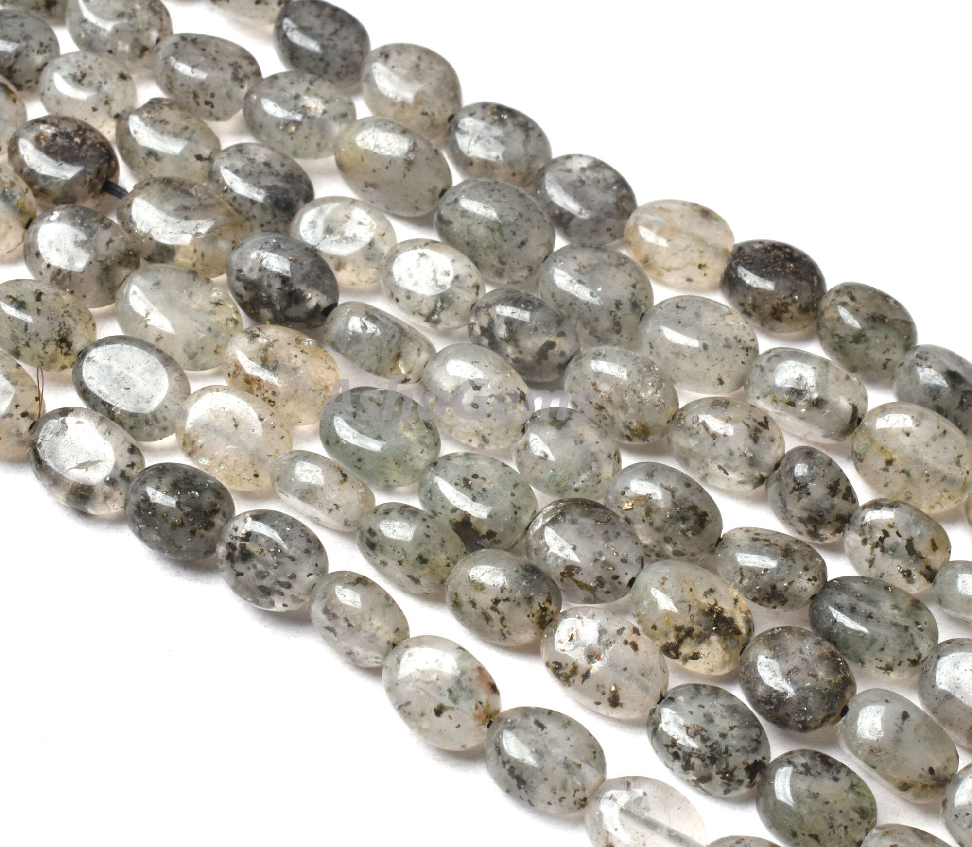 Beautiful Black Dot Quartz Smooth Oval Shape Gemstone - Etsy