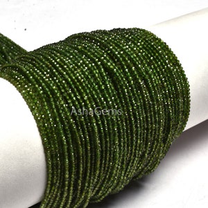AAA Green Chrome Diopside Faceted Rondelle Beads,Beautiful Chrome Diopside Machine Cut Micro Faceted Gemstone Bead Strand Jewelry craft SALE