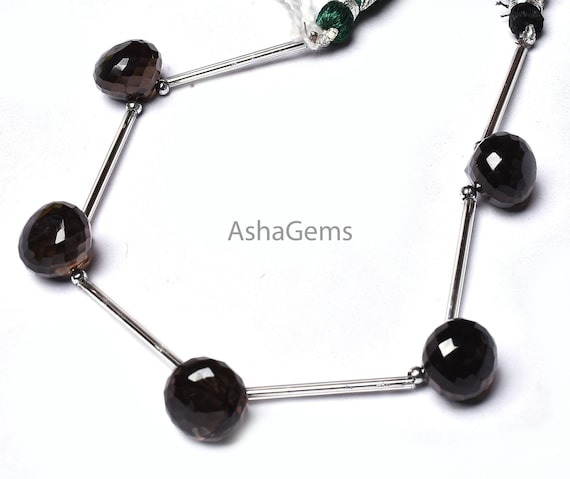 Natural Smoky Quartz Faceted Beads 368 carat Natural Smoky Crystal Quartz Beads Onion Shape Faceted Beads Onion Beads