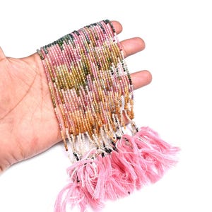 AAA Tourmaline Micro Cut Faceted Rondelle Beads,2.25mm Natural Multi Tourmaline Machine Cut Gemstone Beads Tiny Tourmaline Bead Jewelry SALE