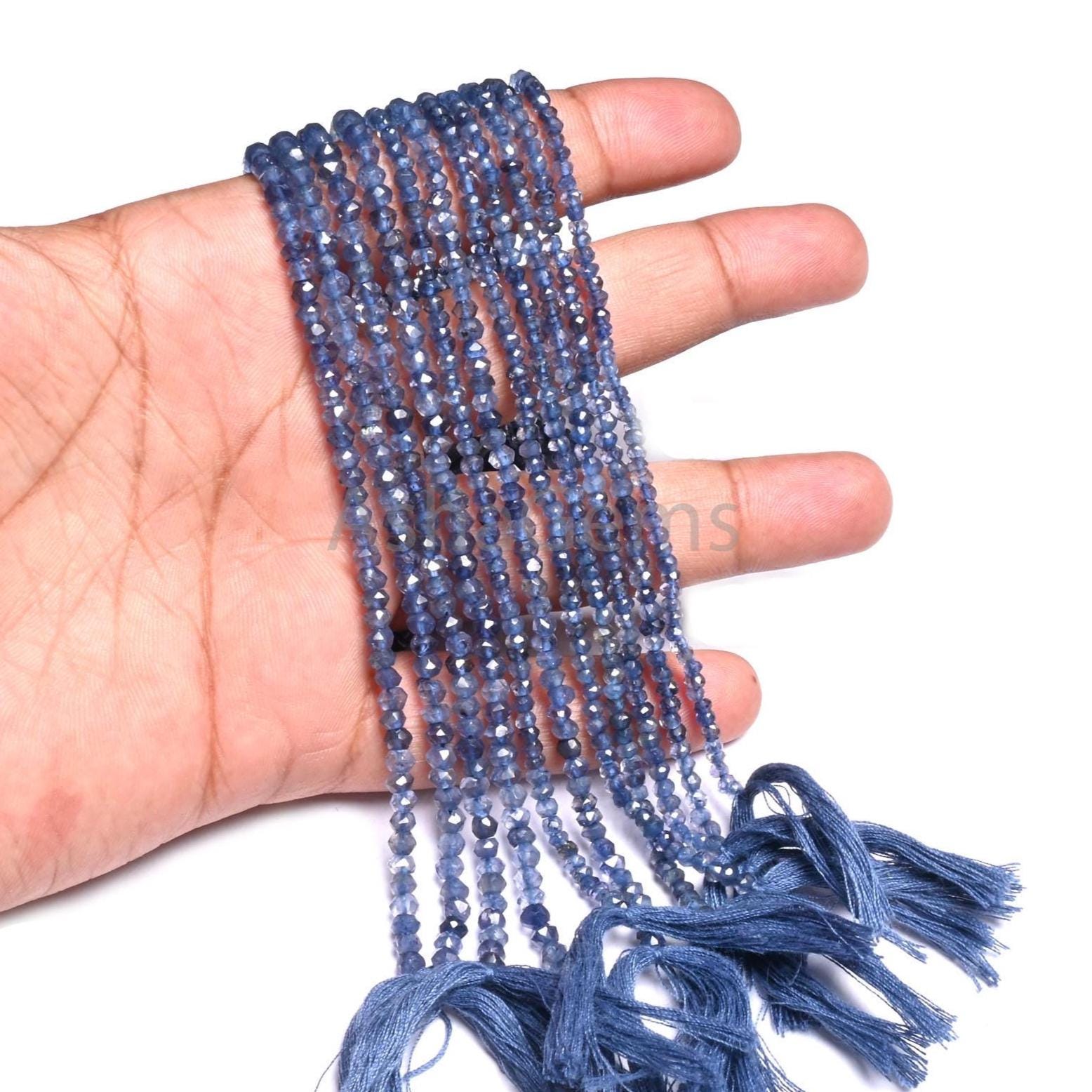 Natural Blue Iolite faceted rondelle Shape Tiny Beads, Fine Blue Iolite Indian Machine Cut Gemstone Loose Iolite Beads Necklace Jewelry SALE