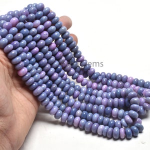 AAA Purple lavender Opal Smooth Rondelle Shape Beads, Beautiful lavender Opal Beads Strand Opal Plain Handmade Gemstone Roundelle Beads SALE