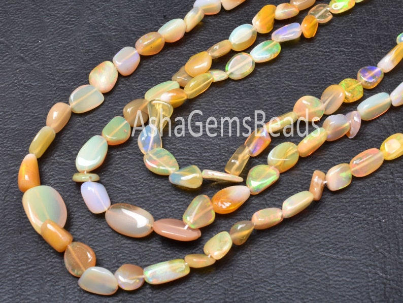 Flashy Welo Fire Ethiopian Opal Nugget Beads,18 Strand Sparky Opal Gemstone Bead Jewelry Natural Ethiopian Opal Smooth Nugget Shape Beads