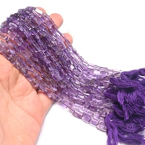 Beautiful Amethyst Uneven Rectangle Shape Handmade Beads, Natural Purple Amethyst Fancy Smooth Chicklet T Drill Gemstone Beads Jewelry Craft