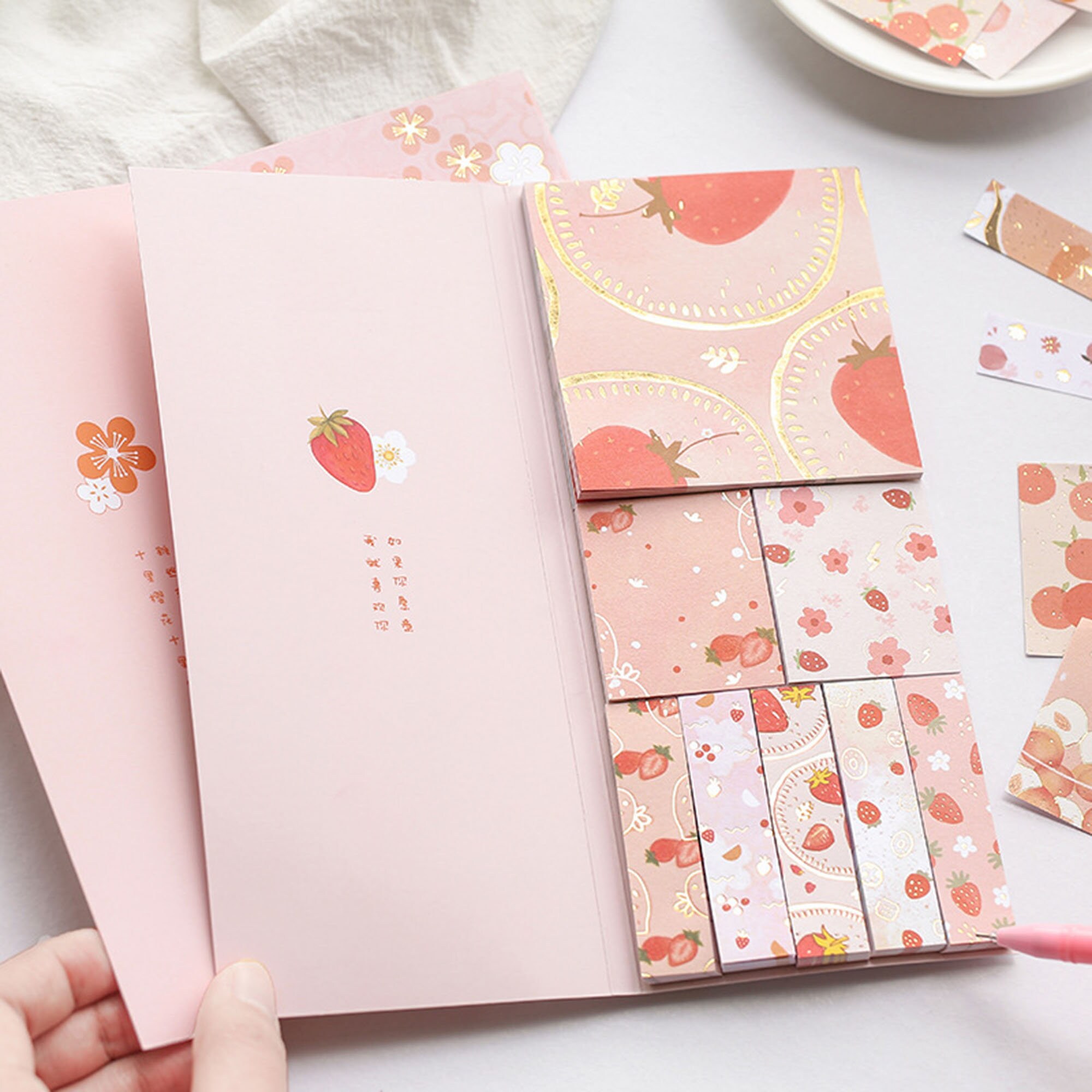 Pink Flower Notes set Hand Account Notes Cute Notepads Etsy