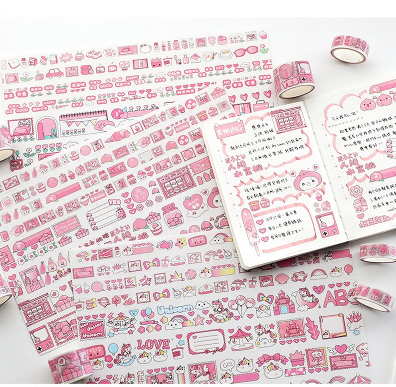 Original Washi Tape Washi Tape Set DIY Diary Decor Stationery Supplies Pink Unicorn Washi Tape Papercraft Making Tape