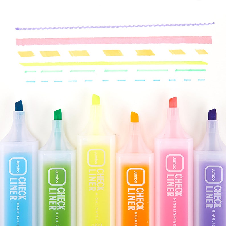 6pcs Highcapacity Highlighter Set Marker Pens DIY Doodle Etsy