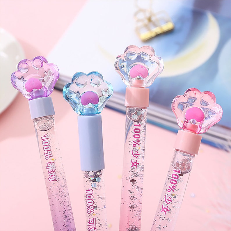 Cute Lighting Cat Claw Gel Pen Glitter Sequins Pens for Etsy