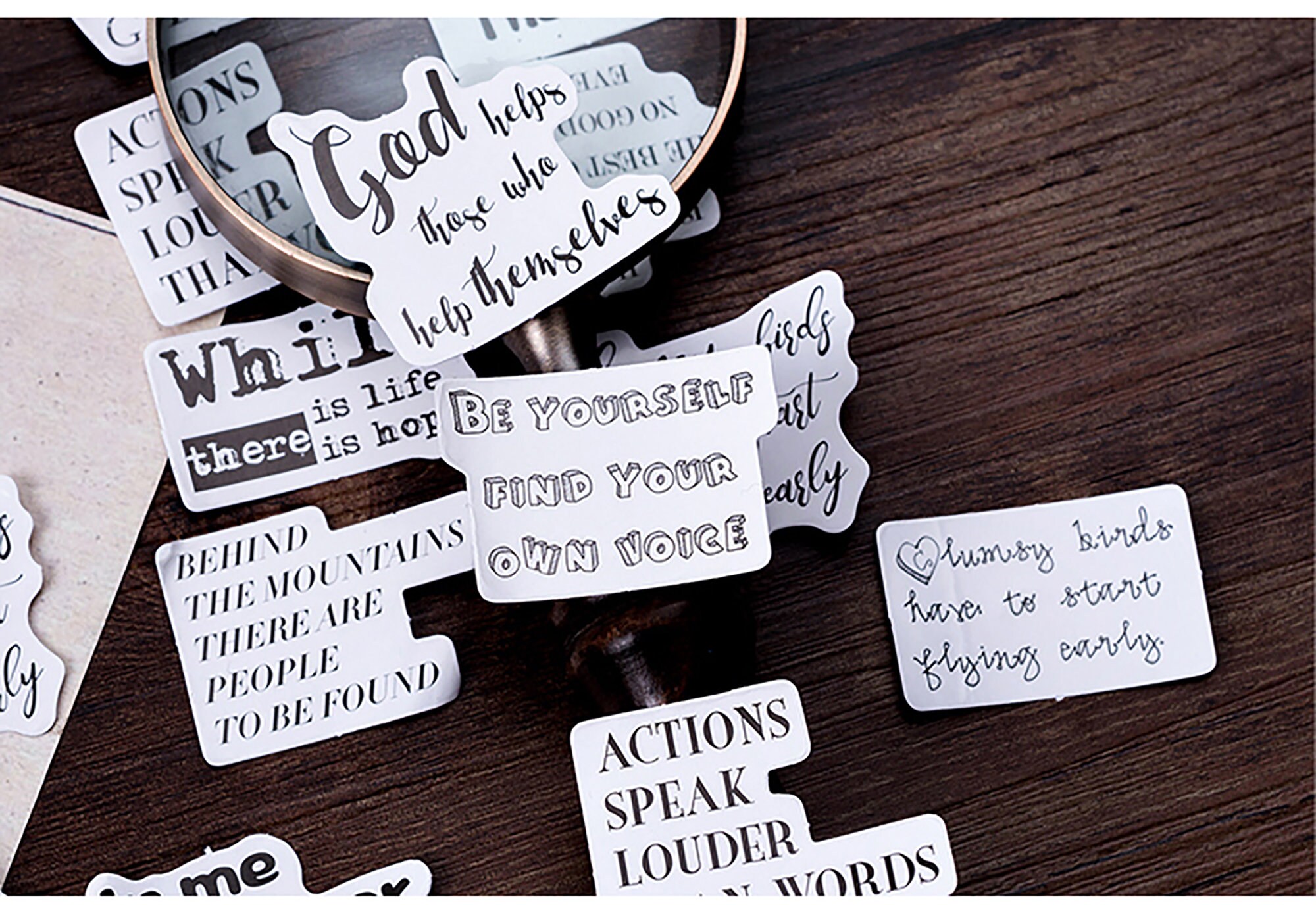 46pcs Black and White Letters Stickers Note Stickers DIY Etsy