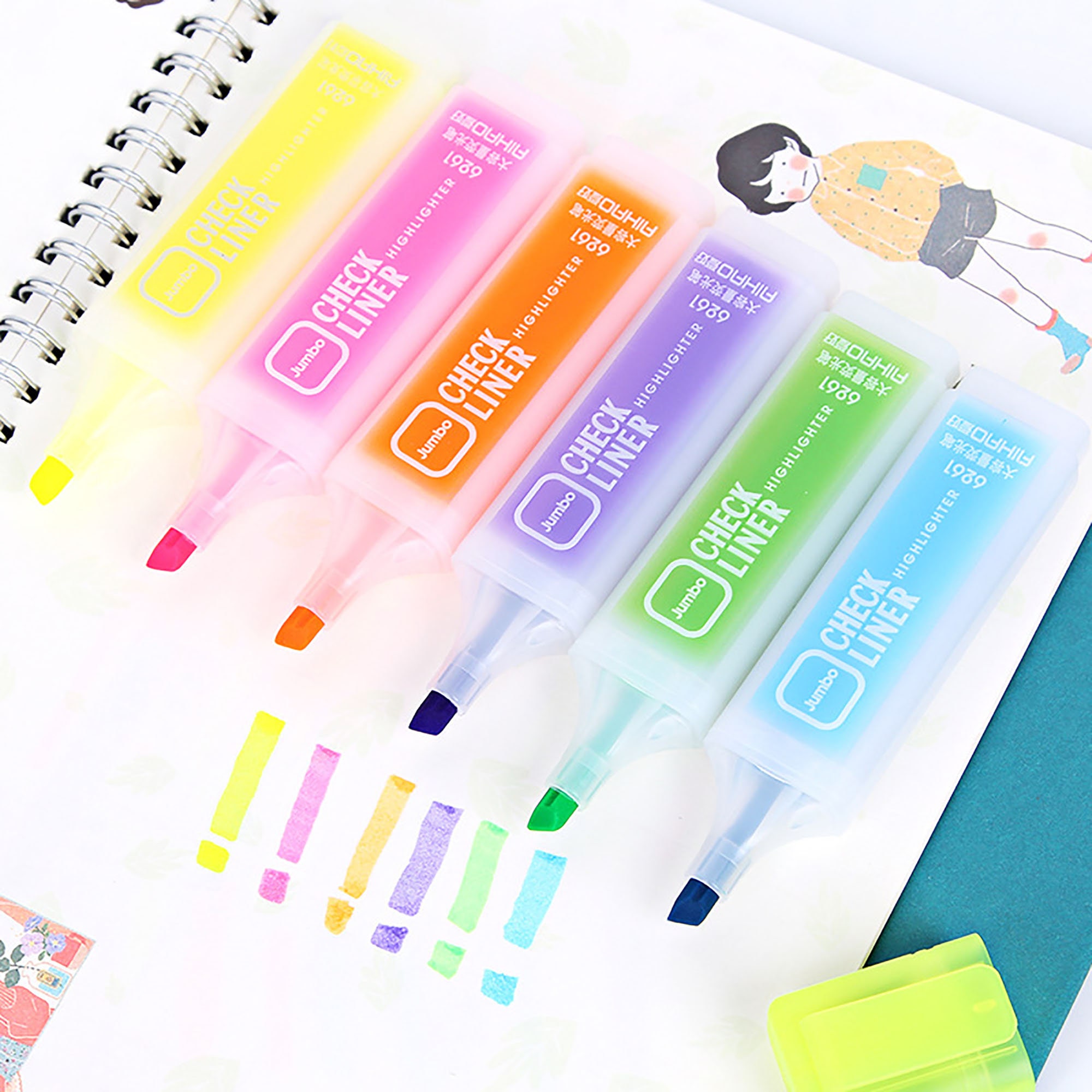 6pcs Highcapacity Highlighter Set Marker Pens DIY Doodle Etsy