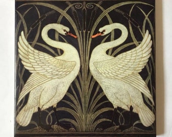 Swan Art Nouveau tiles Walter Crane Reproduction print Ceramic Tile