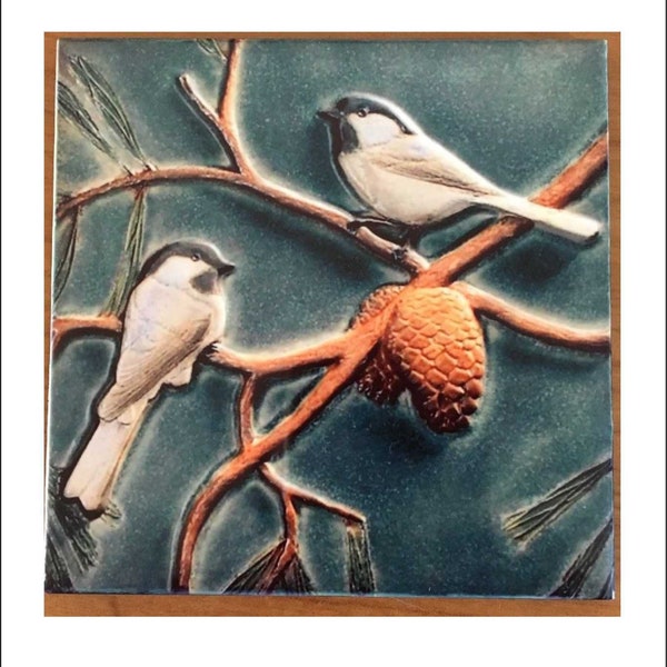 Ceramic Tile Birds Nature Tile Inspired Permanent Print, Please Read Description, Piastrelle Ceramica Cucina, art nouveau, Sparrows  tiles,