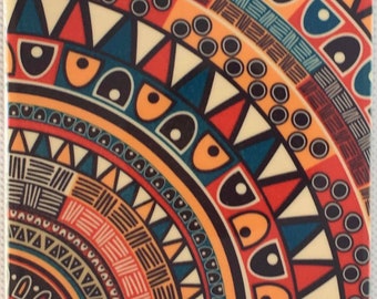 Ethnic Colourful Mandala Pattern / Ceramic Coasters/ Geometric print tiles/ Mandala Tiles Decor/ Wall Tile Decor / Hippie Ceramic Coasters