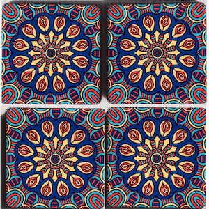 Mandala Ceramic Coaster, Modern Coaster, Ceramic Handmate Tile, Mandala art tile, Mandala Pattern Tile, Home Decoration Gift, Ceramic Tiles