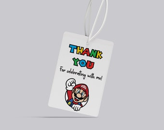 Retro Gamer Thank You Tag, Instant Download, Video Game Favor tag, Gamer Birthday Party