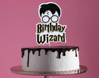 Wizard Birthday Cake Topper, Wizarding World Cake Topper, Magical Party Decorations, School of Magic Party Centerpiece