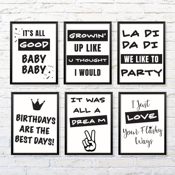 Hip Hop Birthday, Biggie Party, Old School Birthday, Hip Hop Party Signs, Rap Party