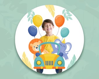 Personalized Jungle Birthday Sticker, Kids Birthday Favor Sticker, Birthday Favor Labels, Jungle Theme Birthday Labels, Toddler Jungle Party
