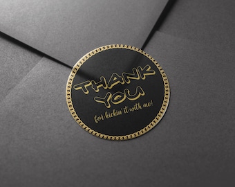 Thank You Party Favor Sticker, Hip Hop Party Sticker, Rap Birthday Party Labels, Notorious One Birthday, Hip Hop Thank You Label