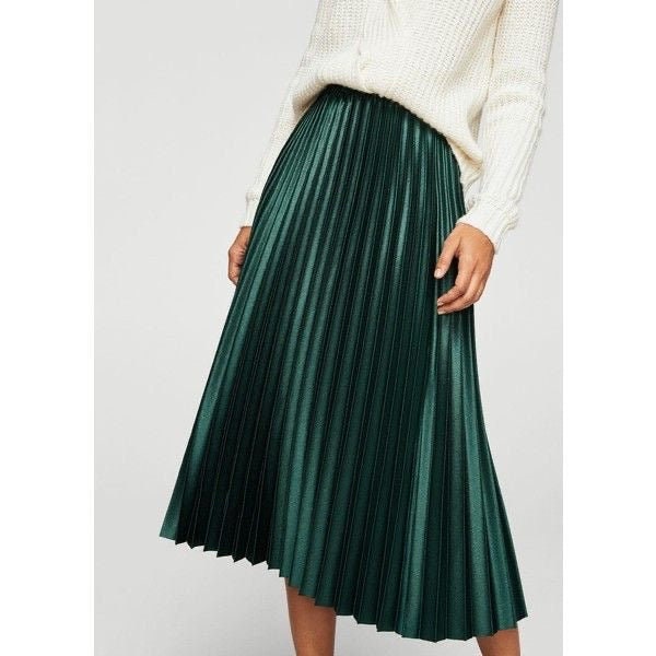 Trendy Shiny Satin Pleated Skirt - Etsy Canada