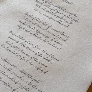 CUSTOM A4 Hand Calligraphy on Deckled Paper | Handwritten vows, letter, poem, quote