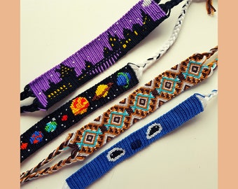 Woven Cotton Friendship Bracelet, Threaded Bracelet