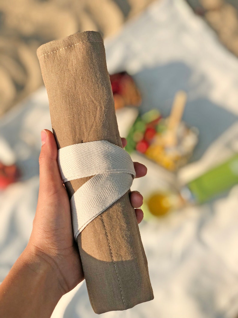 Zero waste cutlery wrap flatware wrap cutlery roll bamboo Etsy