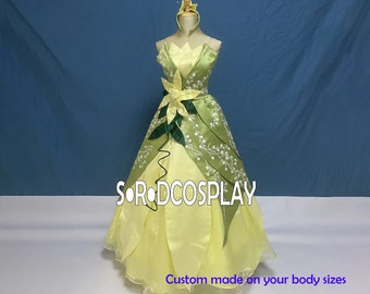 Princess Tiana Dress Princess And The Frog Tiana Dress Woman Cosplay Costume Custom Made Size