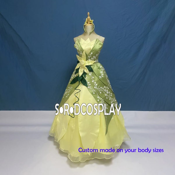 Princess Tiana Dress Princess And The Frog Tiana Dress Woman Cosplay Costume Custom Made Size