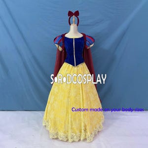 Snow White Dress Cloak Snow White Princess Dress Cosplay Costume Woman Girls Adult Halloween Dress Lace Up