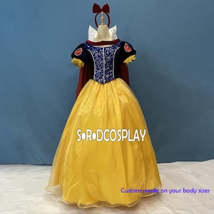 Prinzessin Schneewittchen Kleid Frau Schneewittchen Cosplay Kostüm Luxus-Halloween-Kleid