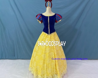 白雪姫ドレス マント 半袖 白雪姫 プリンセス コスプレ衣装 女性 女の子 大人 ハロウィン ドレス レースアップ
