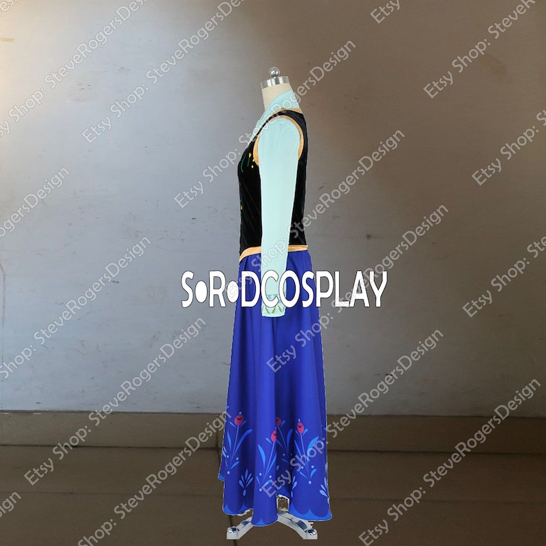 Frozen Anna Princess Dress Anna Frozen Women Girls Cosplay Costume Custom Made Size
