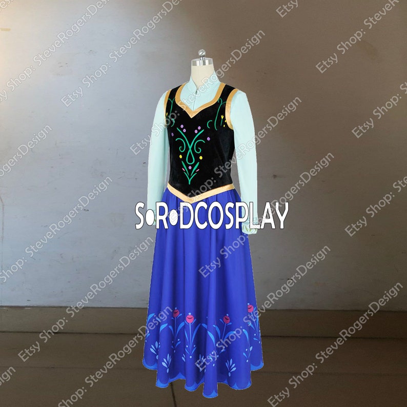 Frozen Anna Princess Dress Anna Frozen Women Girls Cosplay Costume Custom Made Size