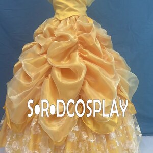 Prinzessin Belle Kostümkleid Für Kleinkinder – Größe 98 (2-3 Jahre) – Gelb Mit Tüllrock – Maschinenwaschbar