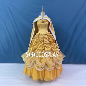 Belle Dress Woman Belle Cosplay Costume Belle Dress VS Cloak Girls Adult