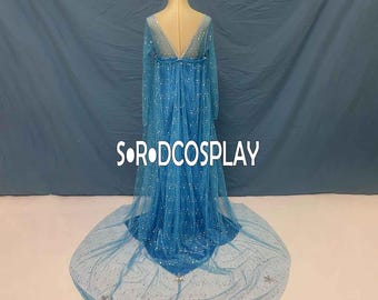 Elsa Sequin Dress Frozen Elsa Princess Dress VS Cape Cosplay Costume Custom Made Size
