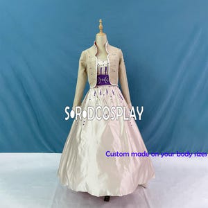 Frozen 2 Anna Luxury Princess Dress Anna Cosplay Costume Embroidery Flowers Woman Girls Adult Halloween Dress